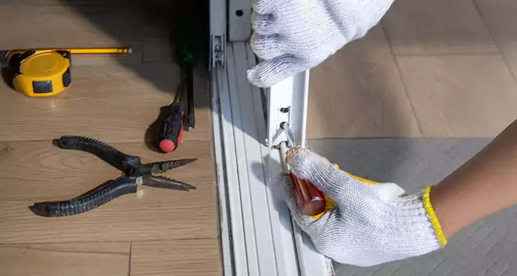 Backyard Sliding Door Track Repair in Cupertino, CA